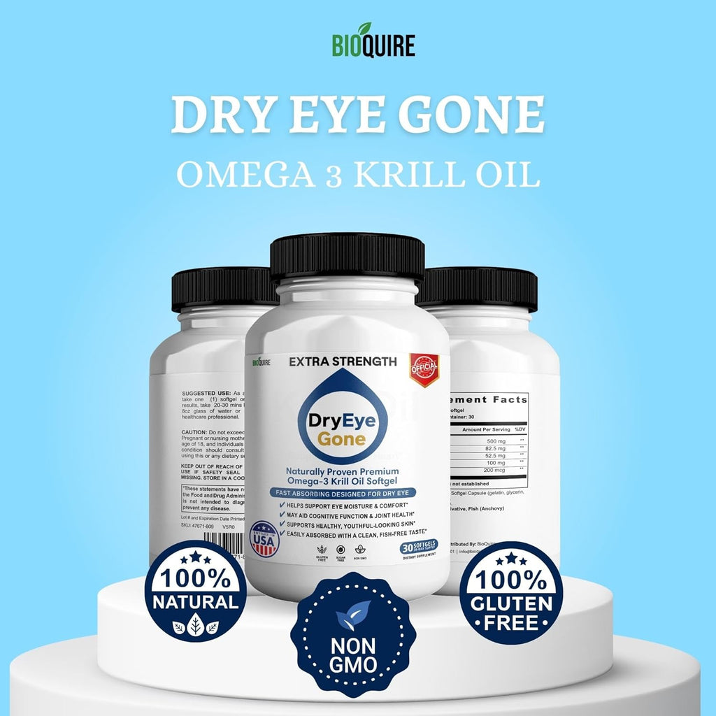 Dry Eye Gone Omega-3 Krill Oil, 500mg, 30 Softgels, Fast Absorbing with EPA & DHA (1)