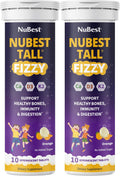NuBest Tall Fizzy - Bone Strength, Immunity, Digestive Health for Kids & Teens | Probiotic, Calcium, Magnesium from Red Marine Algae, Vitamin D3, K2 & Zinc | 20 Orange Effervescent Tablets - Ages 4+