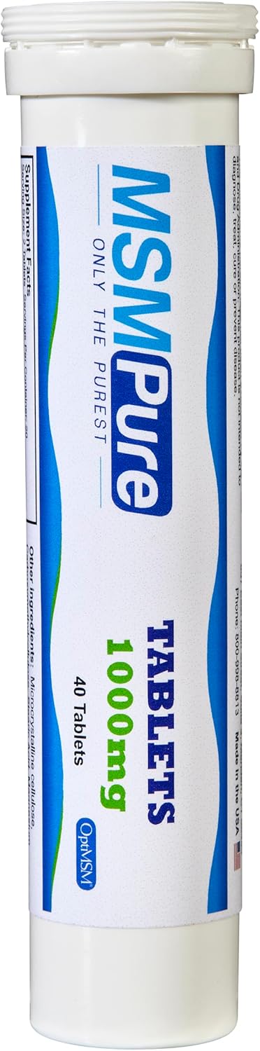 KALA HEALTH MSMPure MSM Tablets – 1,000 mg US-Made MSM per Tablet for Joint Health, Skin Appearance, Hair & Nail Support – Coated for Easy Swallowing, Tasteless – 40 Count Travel Size