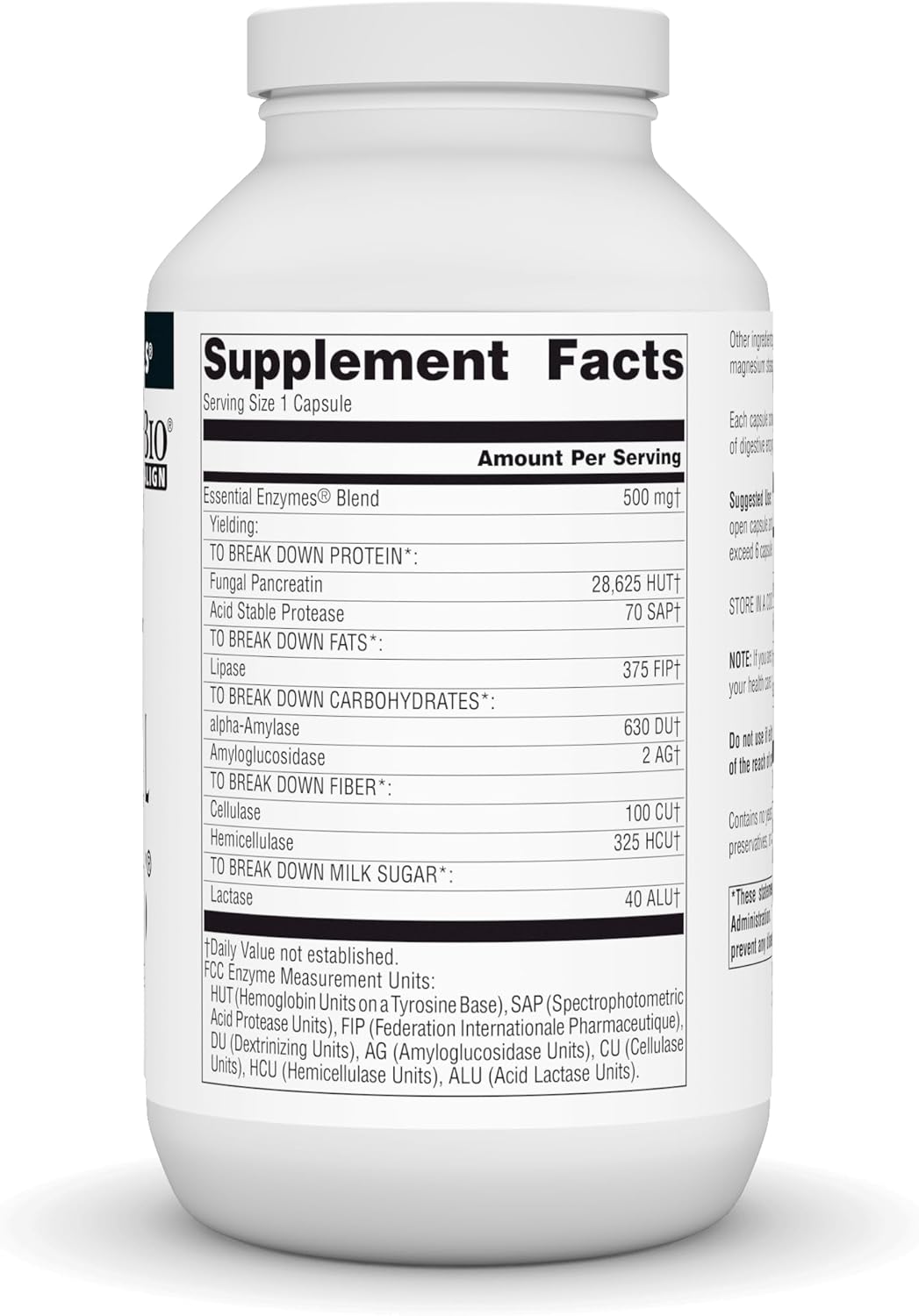 Source Naturals Essential Enzymes 500mg, Bio-Aligned Multiple Enzyme Supplement Herbal Defense for Digestion, Gas, Constipation & Bloating Relief - Digestive Aid* - 360 Capsules, 360 Servings