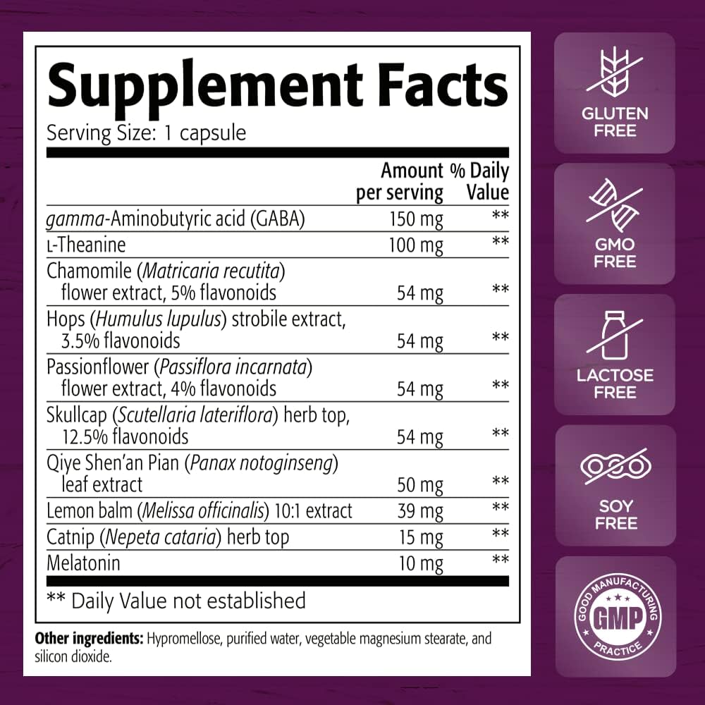 NEW ROOTS HERBAL Natural Sleep Supplement, 8-in-1 Ultra-Strenth Formula with Passion Flower, Chamomile, Hops, Panax Gingseng, Skullcap, Magnesium, 10 mg Melatonin (60 Veg Caps)