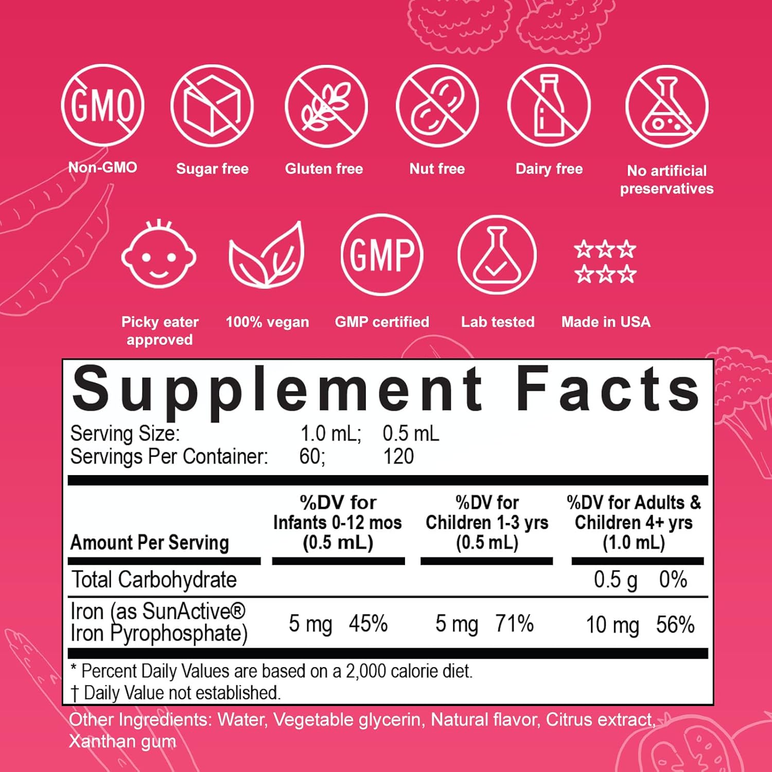 Nuvamin – Liquid Liposomal Iron Drops for Baby, Toddlers, Kids, & Adults, 2Fl.Oz (60ml), 120 Daily Serving. Great Taste - All Natural - Vegan - No Metallic Aftertaste, Berry Flavor