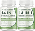 Evervision 14-in-1 Advanced Eye Formula, Daily Eye Nutrition Supplement with Lutein, Zeaxanthin, Saffron & Bilberry Extract, Eye Health Support for Adults – 60 Capsules (2)