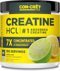 CON-CRET Creatine HCl Powder | Muscle, Cognitive, Cellular Energy Support | No Bloating or Cramps | USA Made & NSF Certified | Lemon Lime (100 Serving)