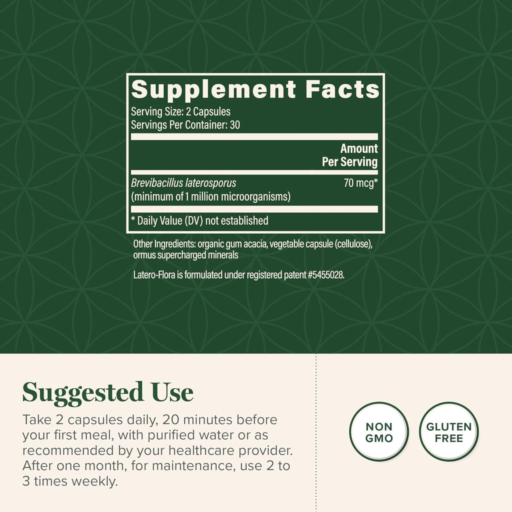 Latero-Flora Probiotic 60 count by Global Healing Center