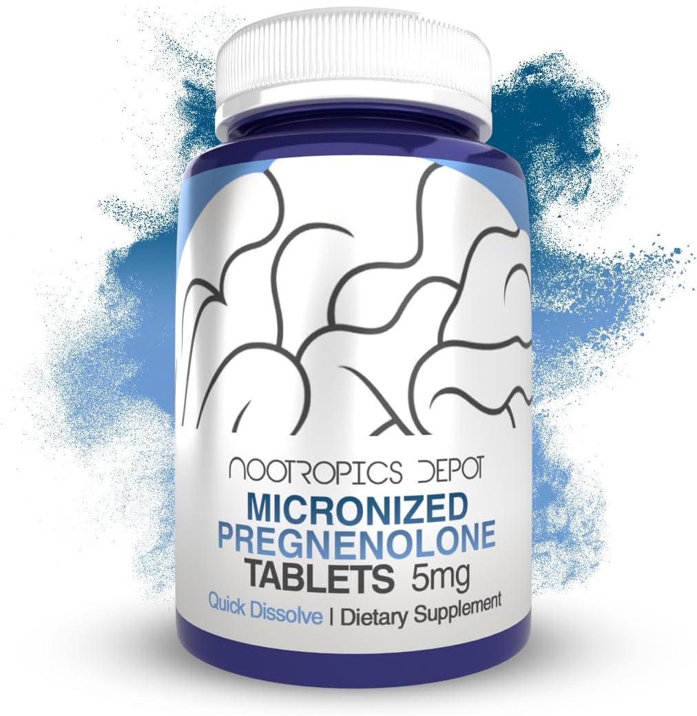 Nootropics Depot Pregnenolone Quick Dissolve Tablets | 5mg | Micronized | Mood, Cognition, & Hormone Support | 120 Count