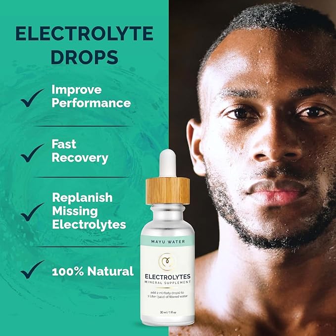 MAYU, Concentrated Electrolyte Drops (1 btl.), Restores Vital Electrolytes & Stamina, 494 Electrolytes/Serving + 67 Trace Minerals, Tested for Heavy Metals, No Additives, Purest Sources, w/Magnesium