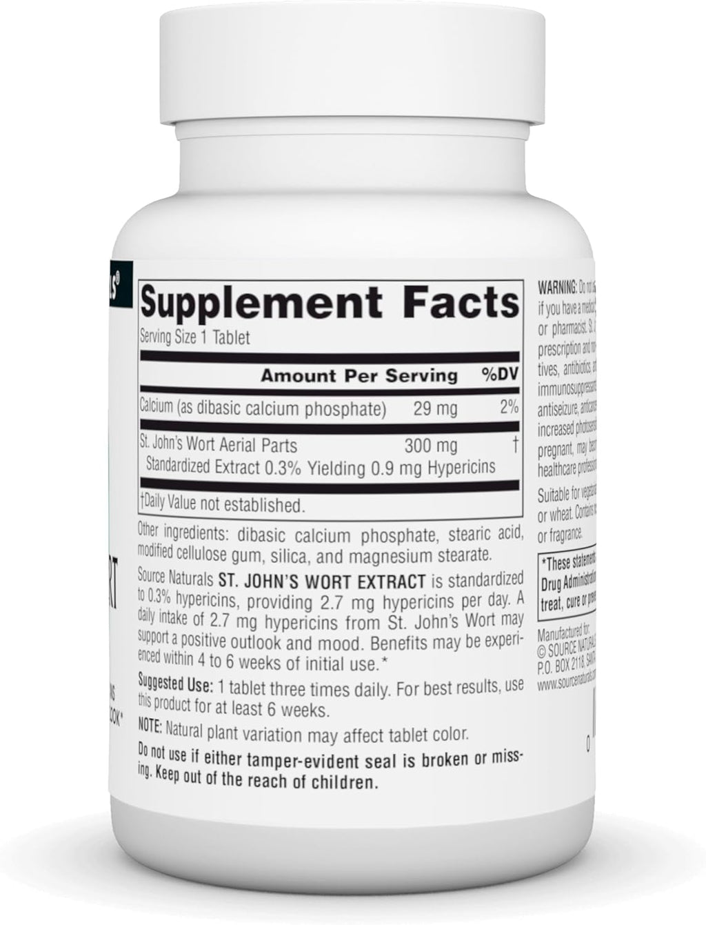 Source Naturals St. Johns Wort Extract 300 mg Supports a Positive Mental Outlook - 120 Tablets