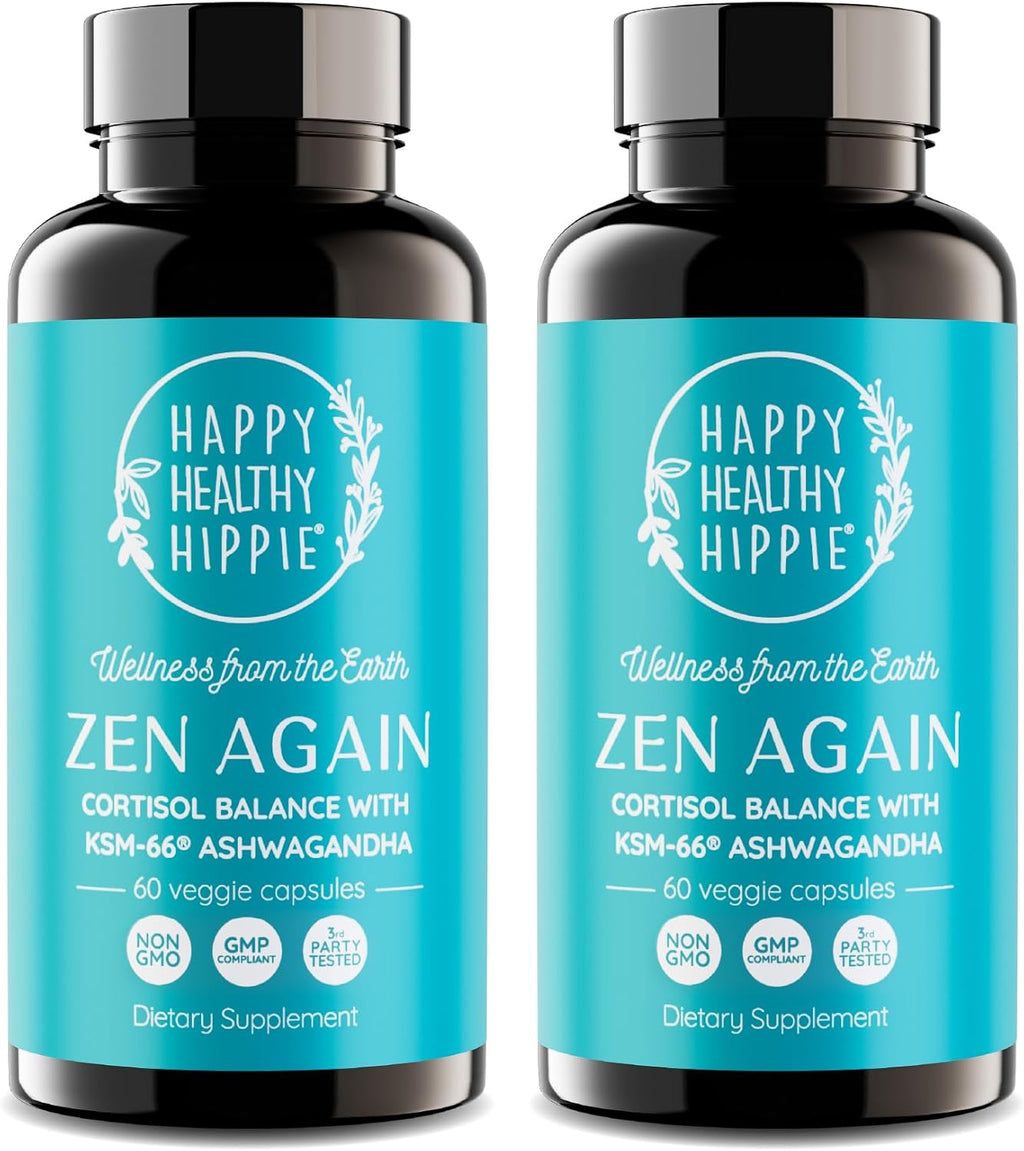 Zen Again Cortisol Manager with Ashwagandha KSM-66 | Cortisol Supplements for Women | 11-in-1 Complex | Natural Stress Support Supplement with L-Theanine, Rhodiola & Magnesium | Vegan, 60 Ct (2Pk)