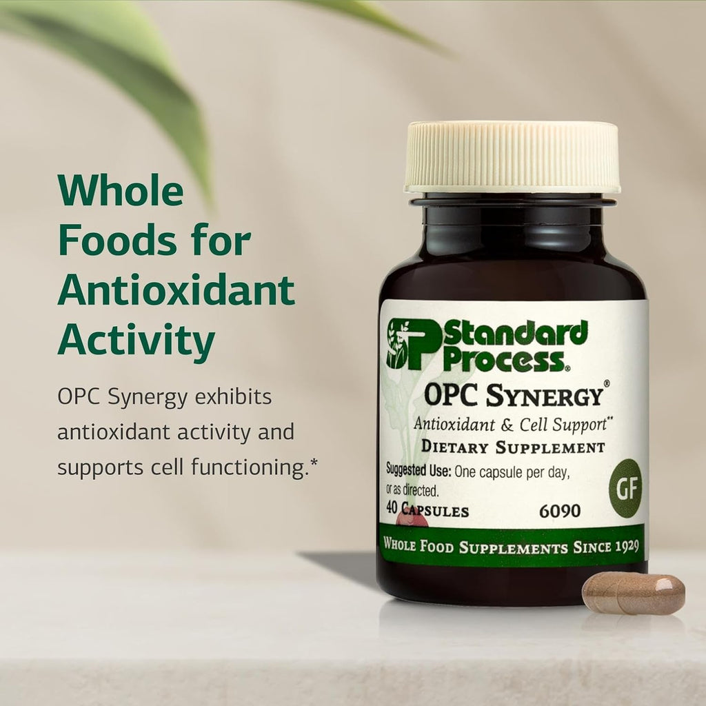 Standard Process Inc. OPC Synergy - Whole Foods Cognitive Health, Brain Health and Brain Support, Eye Support and Eye Health with Bilberry, Grape Seed Extract, Green Tea Powder - 40 Capsules