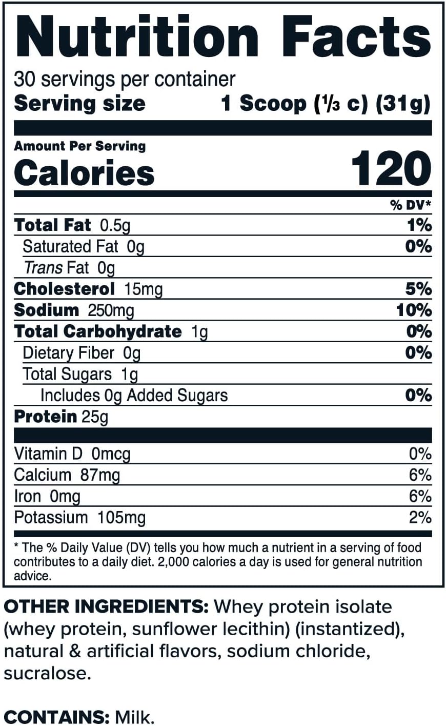 Primaforce Whey Protein Isolate Powder (Vanilla, 2 lbs) - Non-GMO, Gluten Free