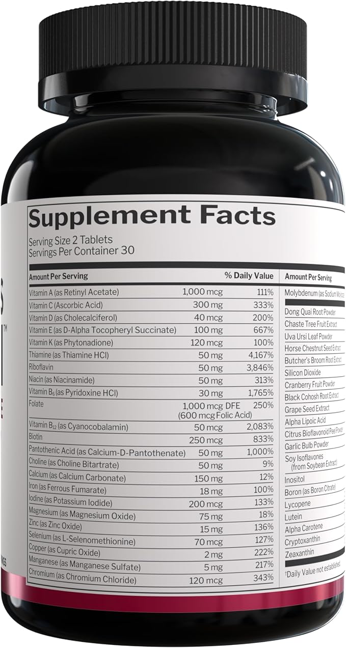 Rule 1 Women's Multi - Women's Daily Vitamins, Essential Minerals, Superfoods, and Botanical Extracts for Active Lifestyles and Wellness Support (60 Tablets, 30 Day Supply)