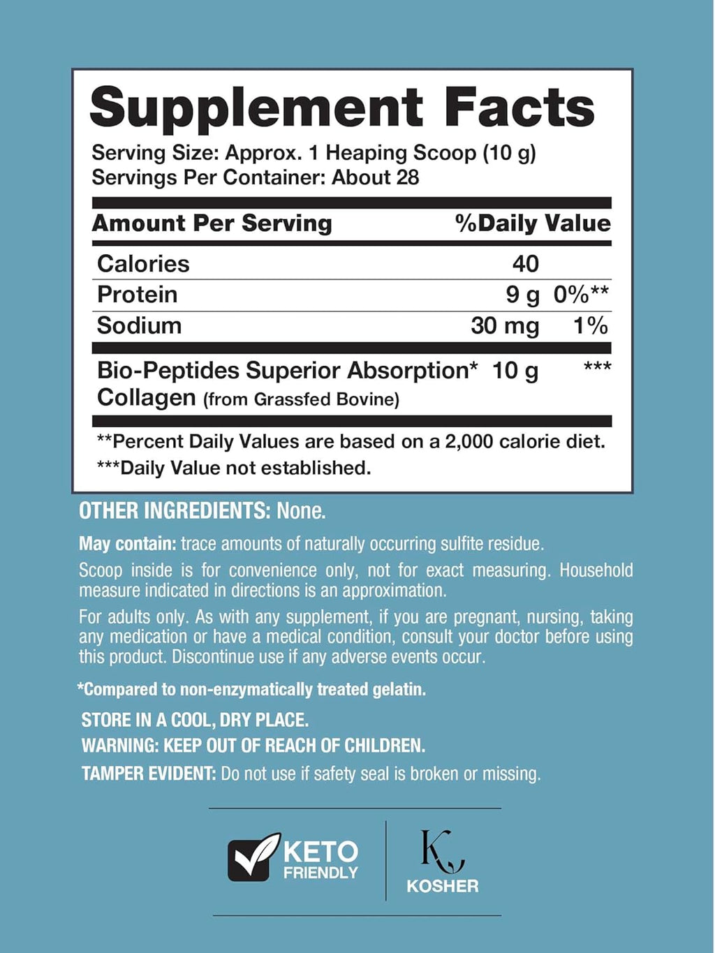 NeoCell Collagen Bio-Peptides Powder | 10oz | Super Hair, Skin, and Nails | Superior Absorption | Grassfed Protein Supplement | Advanced with 18 Essential Amino Acids