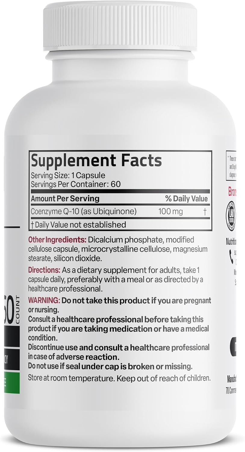 Bronson CoQ10 100 MG High Potency Cellular Energy Production, 60 Vegetarian Capsules