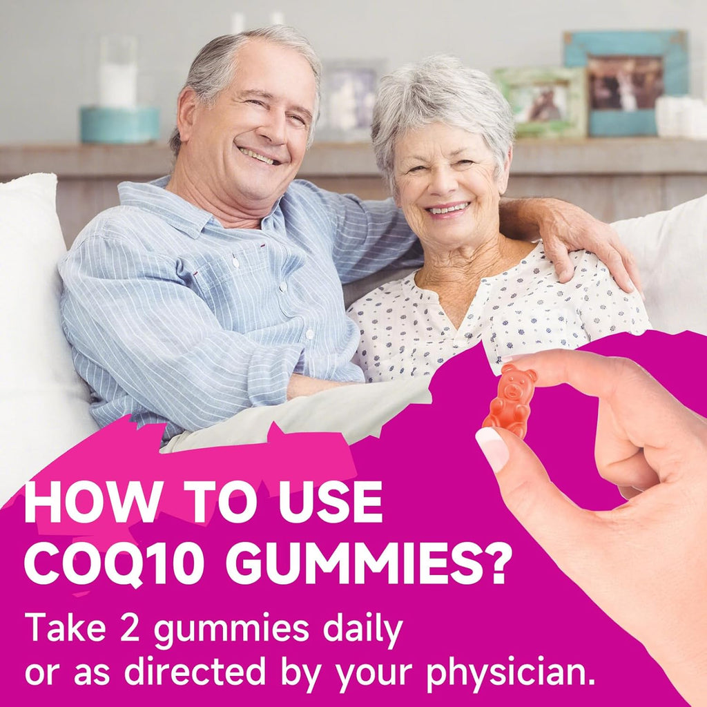2 Pack CoQ10 Gummies 250mg, Plus Omega-3, Vitamin B3 & Zinc, Magnesium - High Absorption Coenzyme Q10 Supplements for Heart Health, Cellular Energy, & Antioxidant Support, 120 Count