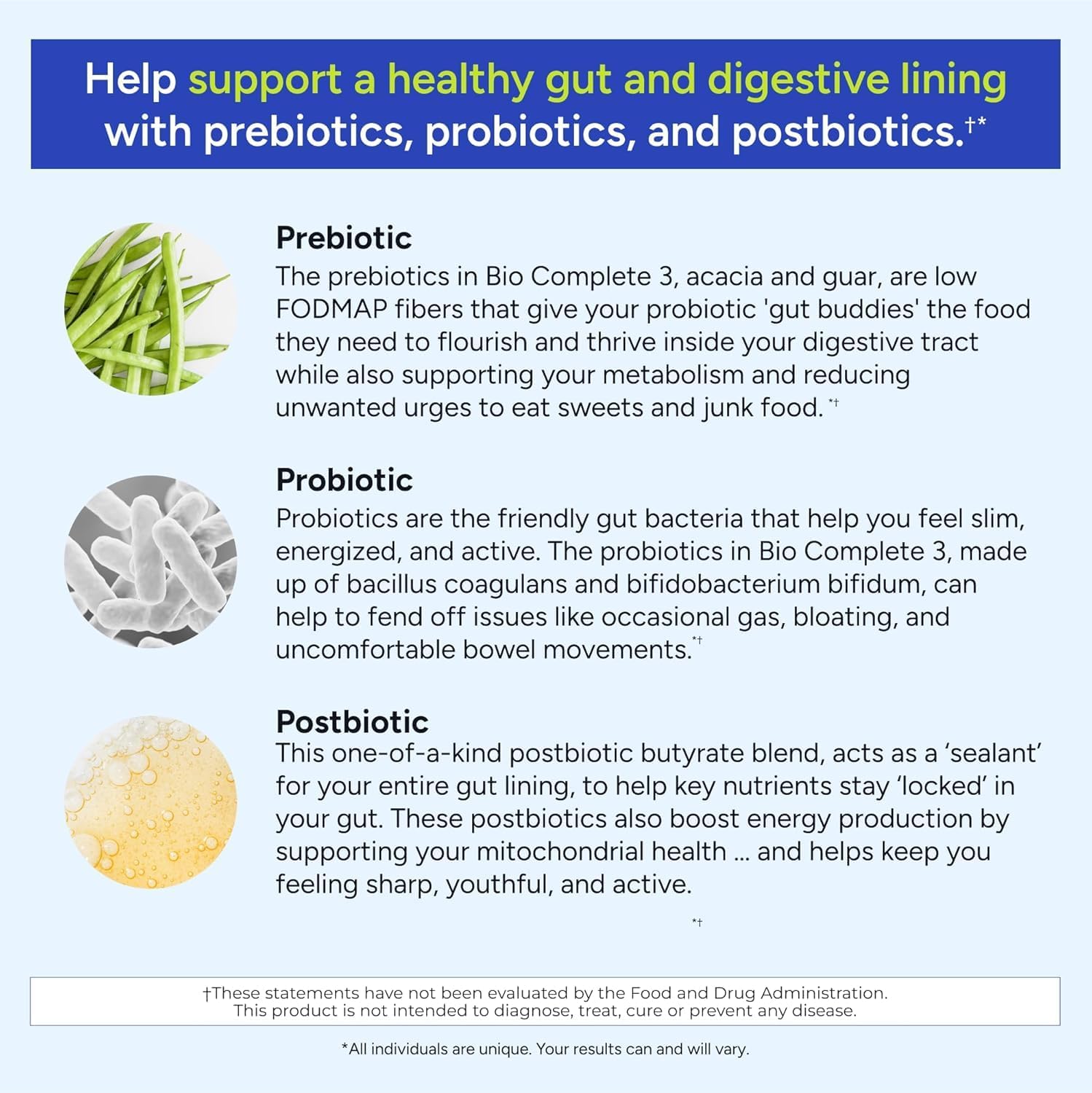 Gundry MD® Bio Complete 3 - Prebiotic, Probiotic, Postbiotic to Support Optimal Gut Health, 30 Day Supply (90 Day Supply)