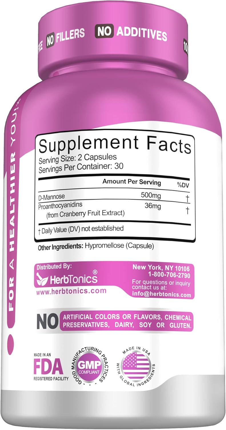 Herbtonics Fast Acting Urinary Tract Cleanse Treatment | Formula UTI with 36 mg PAC | Medical-Grade Cranberry Supplement for Urinary Tract Support (60 Count (Pack of 2))