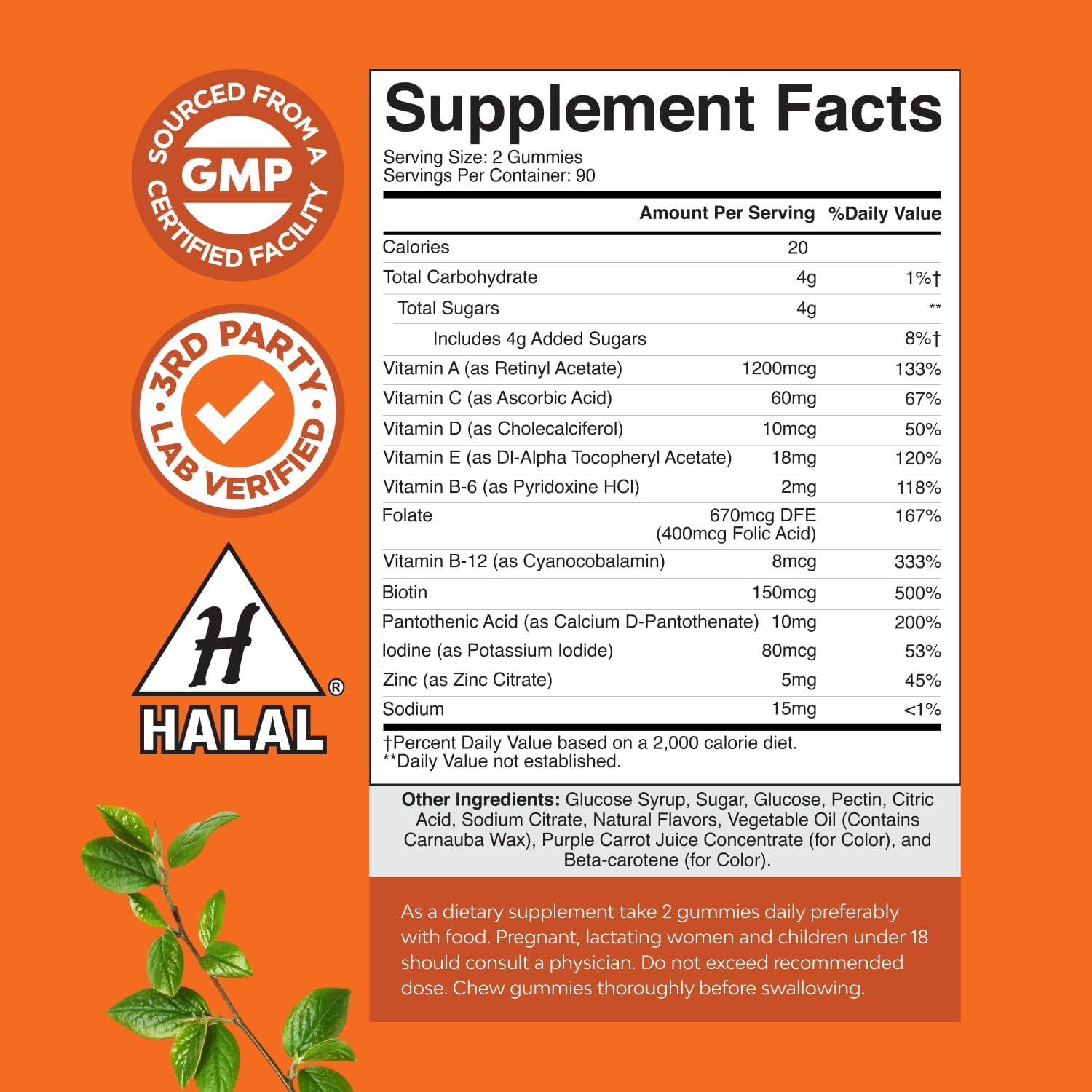 Potent Daily Multivitamin Gummies for Adults - Wellness Blend of Vitamin D A C E B12 Zinc and Biotin - Adult Vitamin Gummy for Energy and Immune Health - Non-GMO Gluten Free and Halal - 180 Gummies