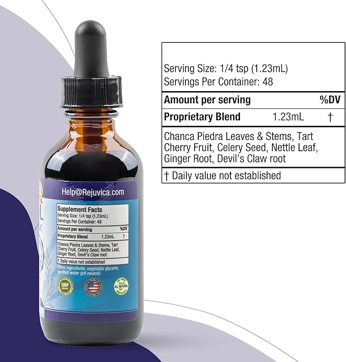 Varicol - Uric Acid Support Liquid Drops - Comfortable Joint & Kidney Support with Tart Cherry, Chanca Piedra, Celery Seed + Ginger Extract Complex - Vegan, Sugar-Free Supplement - 2 fl oz