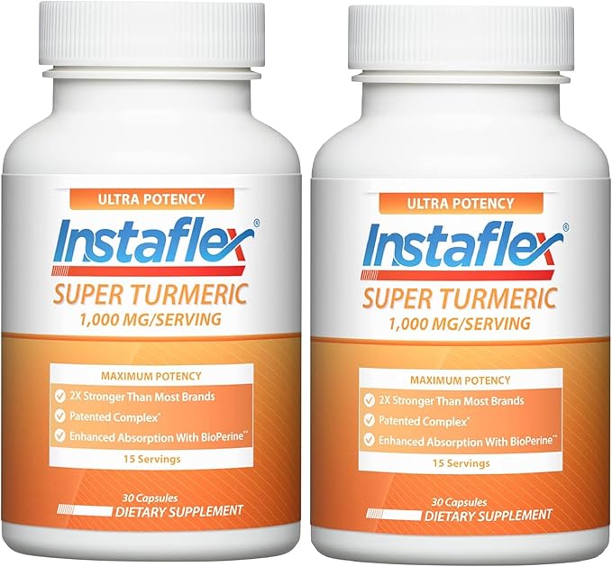 Instaflex Super Turmeric - 1000mg Turmeric Curcumin with BioPerine, Black Pepper Extract, 95% Curcuminoids, 60 Count