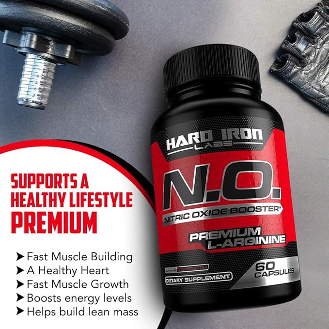 N.O. Nitric Oxide Booster 3000mg with L-Arginine, L-Citrulline - Non-GMO, Gluten-Free, Vegan - Pre-Workout Supplement for Muscle Growth, Stamina, Energy, Pumps, Vascularity - 60 Capsules