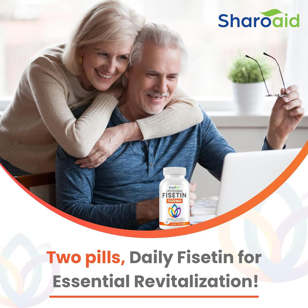 1500mg Fisetin Supplements - Powerful Absorption with Liposomal Delivery,98% Pure Fisetin,Polyphenol Antioxidant for Healthy Aging,Non-GMO - 2 Bottles, 120 Softgels for Adults