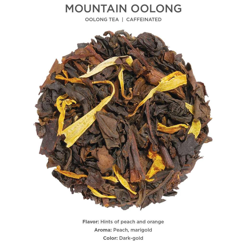 Tea Forte Mountain Oolong Premium Loose Leaf Caffeinated Oolong Tea Blend Canister, Makes 35-50 Cups