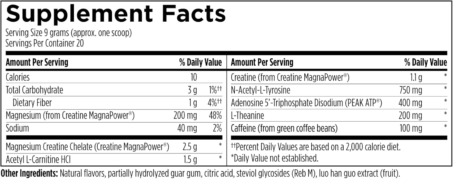 Workout Complex - NSF Certified for Sport Pre Workout Powder - L-tyrosine, Acetyl L-Carnitine, Creatine & Caffeine to Support Workout Recovery, Energy and Focus (6.3 oz)