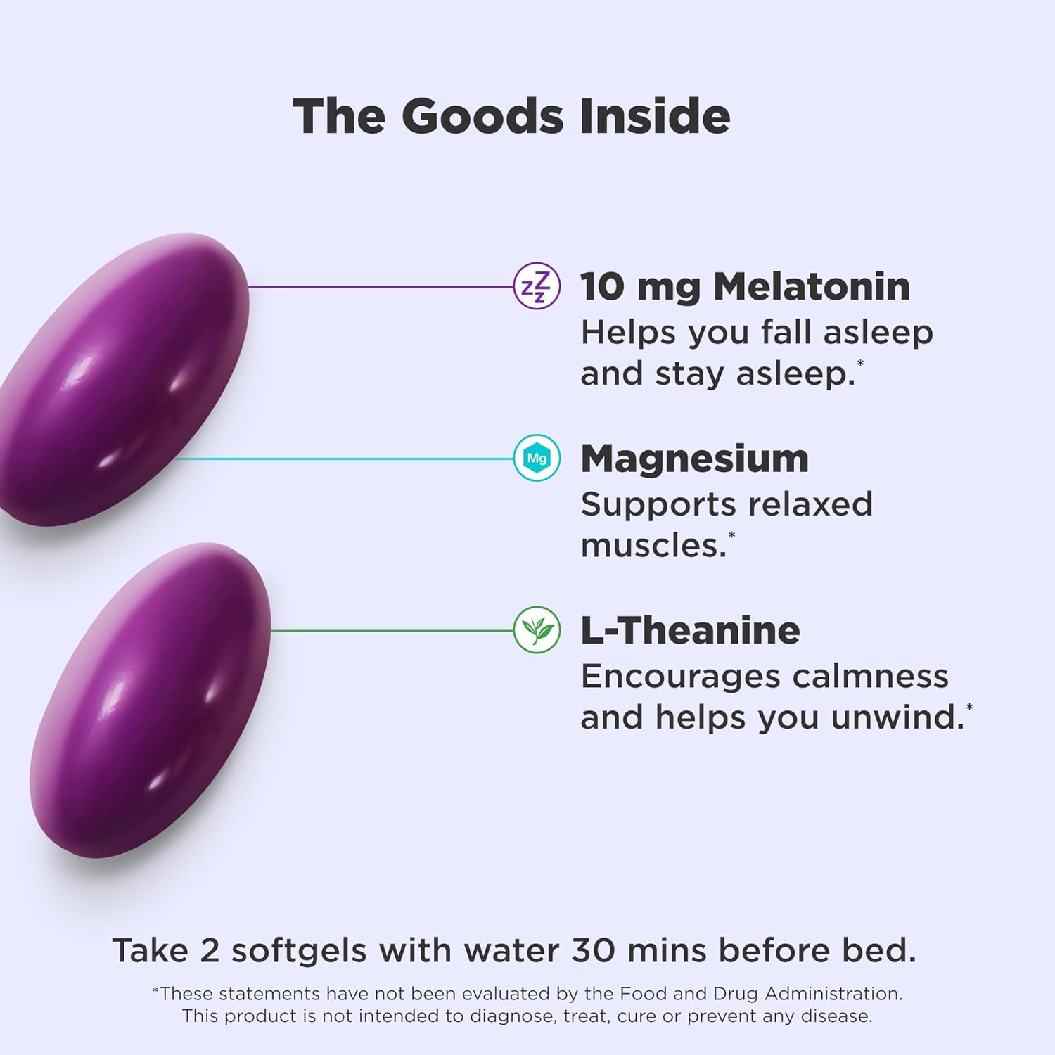 OLLY Ultra Strength Sleep Softgels, 10mg Melatonin, L-Theanine, Chamomile, Magnesium, Lemon Balm, Supports Deep Restful Sleep, Nighttime Sleep Aid, Non Habit-Forming - 60 Count (Pack of 2)