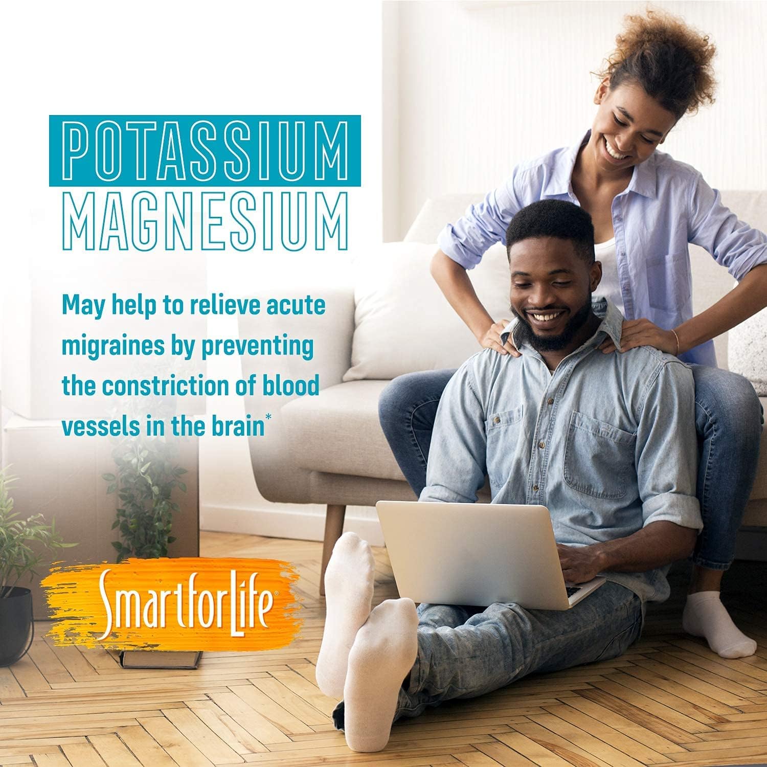 SMART FOR LIFE Magnesium Potassium Supplement – High Absorption Magnesium Complex – Magnesium and Potassium for Vascular Health, Leg Cramps, Magnesium for Sleep – Gluten-Free - 30 Vegan Capsules