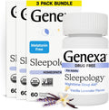 Genexa Sleepology for Adults | Melatonin Free Sleep Calm Aid |Soothing Natural Vanilla & Lavender Flavor | Certified Organic & Non-GMO | Homeopathic Remedy Made Clean | 180 Chewable Tablets (3 Pack)