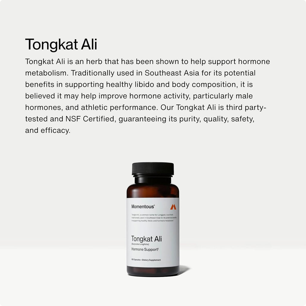 Momentous Tongkat Ali Supplement - Longjack Root Extract Powder for Men & Women - Supports Hormone Balance, Performance, & Mood - Natural Wellness - Informed Sport Certified - 400 mg - 30 Servings