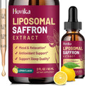 Liposomal Saffron Supplements - 88.5mg Saffron Extract Liquid Drops with L-Theanine, Chamomile, Vitamin C, B6, B12 & D3 for Antioxidant, Immune, Mood, Energy, Focus & Sleep - 2 Fl Oz Lemon Flavor