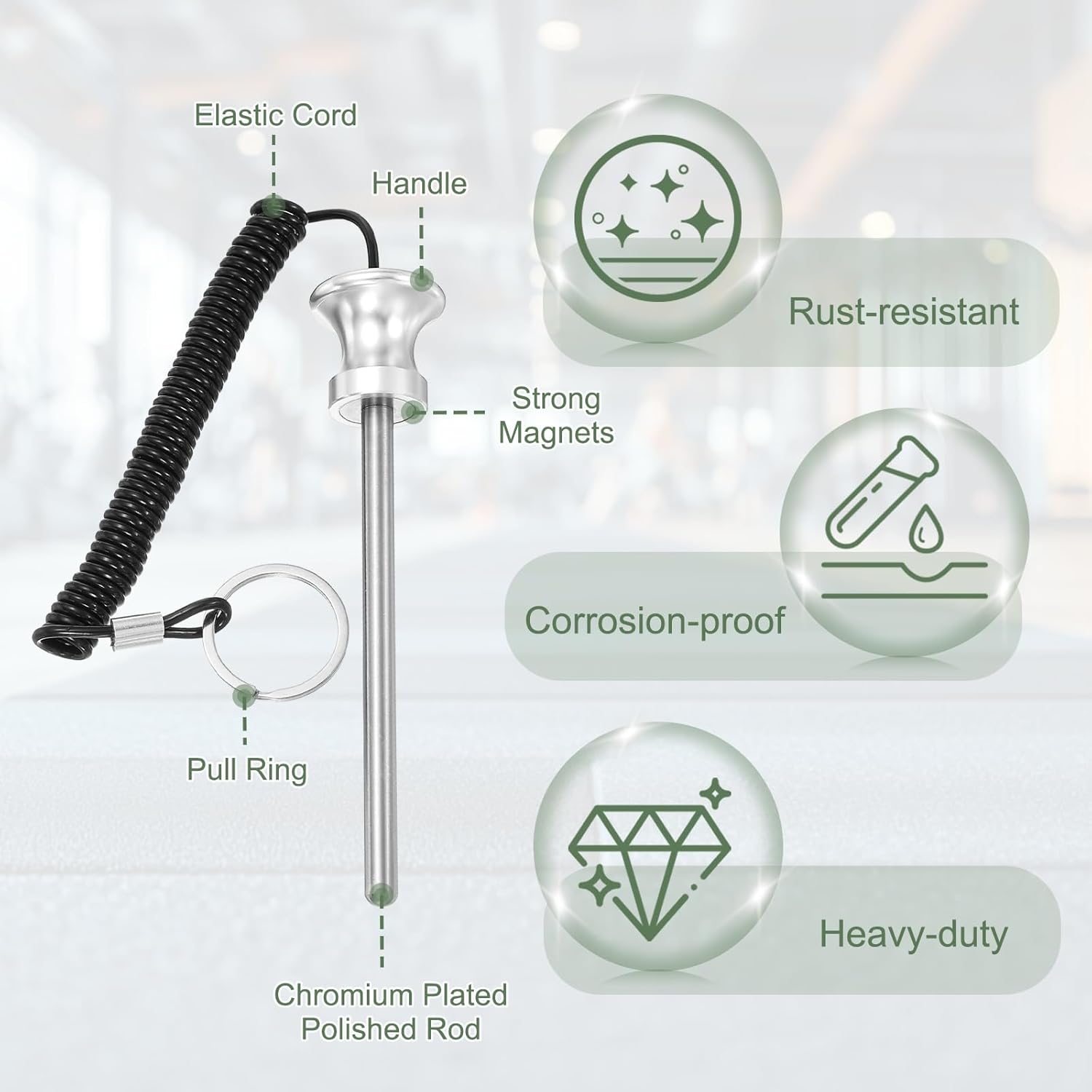 Weight Stack Pin, Weight Gym Pin Strength Training Equipment Replacement with Pull Rope for Home Gym Club