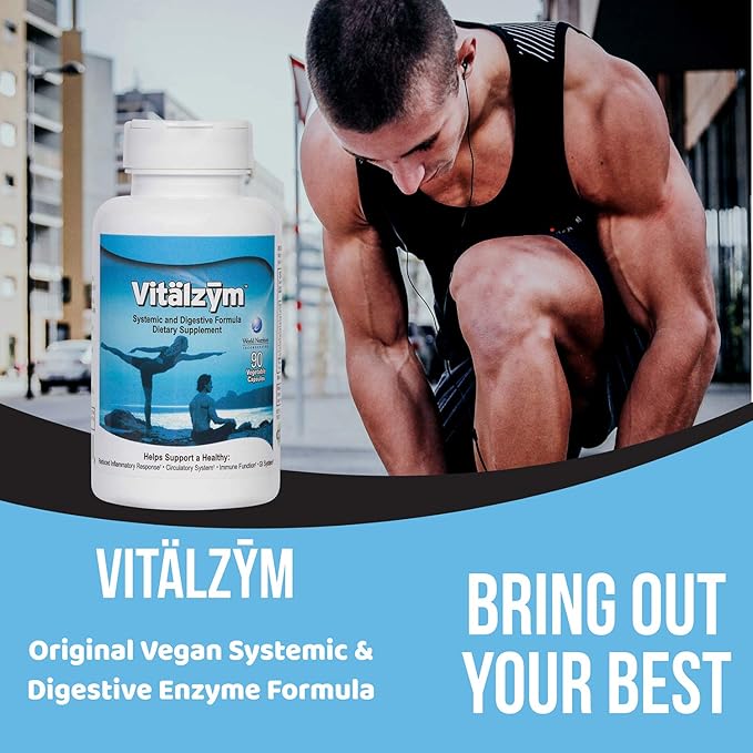 Digestive Enzymes for Gut Health | Proteolytic Systemic Multi Enzymes with Serrapeptase for Women and Men | Helps Increase Blood Flow and Maintain Digestive Health (90 Capsules)