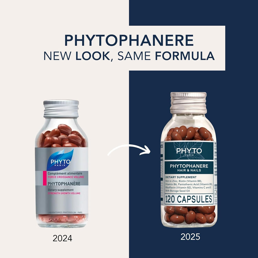 PHYTO Phytophanère 100% Natural Hair Loss Thinning Dietary Supplement, 2-Month Supply 120 Count (Pack of 1)