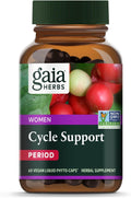 Gaia Herbs Cycle Support - Supports Hormone Balance & PMS Relief - Herbal Supplement with Vitex Berry & Schisandra - Free from Gluten, Dairy & Soy - 60 Vegan Capsules (30 Servings)
