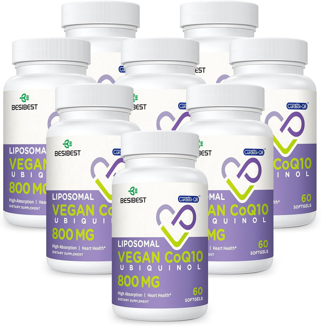Liposomal Ubiquinol CoQ10 800 MG Softgel, High Absorption CoQ10 Ubiquinol Supplement, Active Coenzyme Q10 800mg, Powerful Antioxidant for Heart & Brain Function, Energy Production, 480 Vegan Softgels