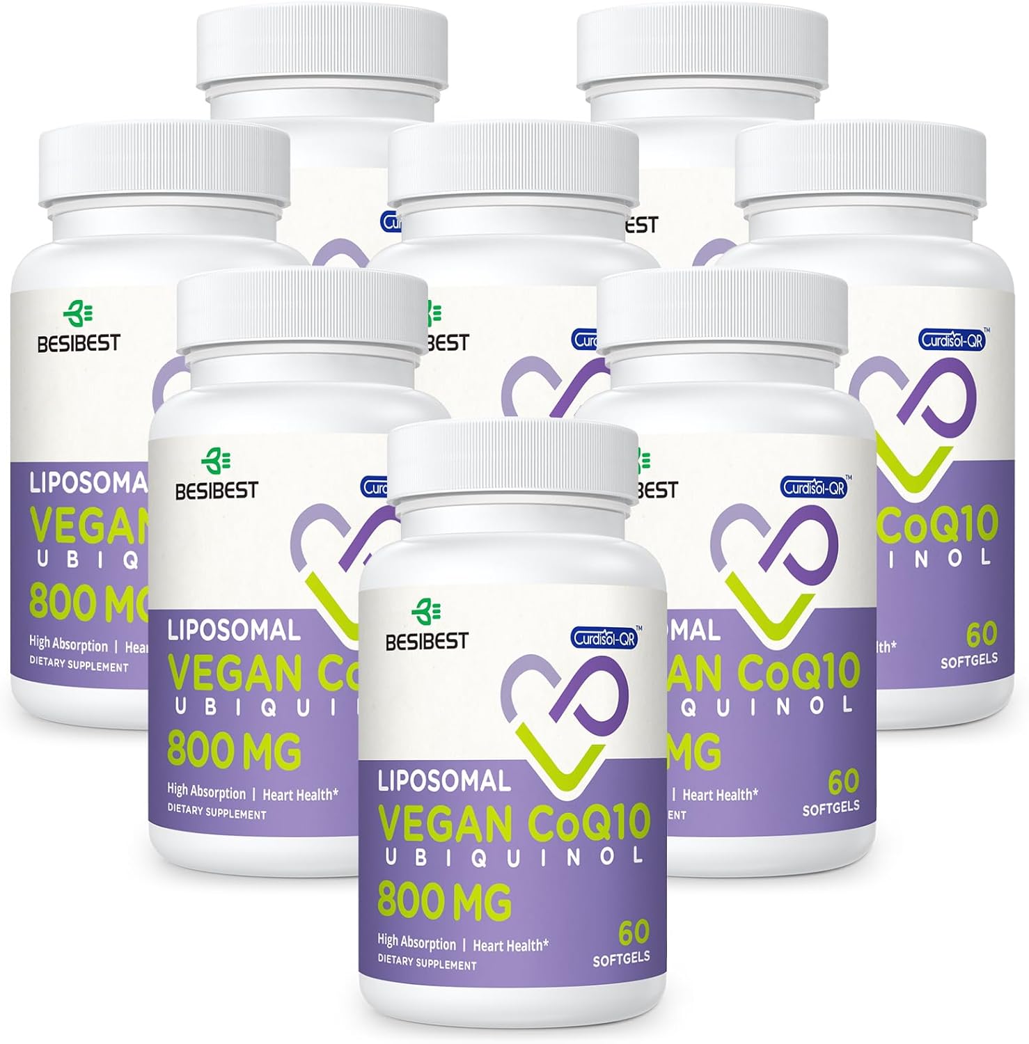 Liposomal Ubiquinol CoQ10 800 MG Softgel, High Absorption CoQ10 Ubiquinol Supplement, Active Coenzyme Q10 800mg, Powerful Antioxidant for Heart & Brain Function, Energy Production, 480 Vegan Softgels