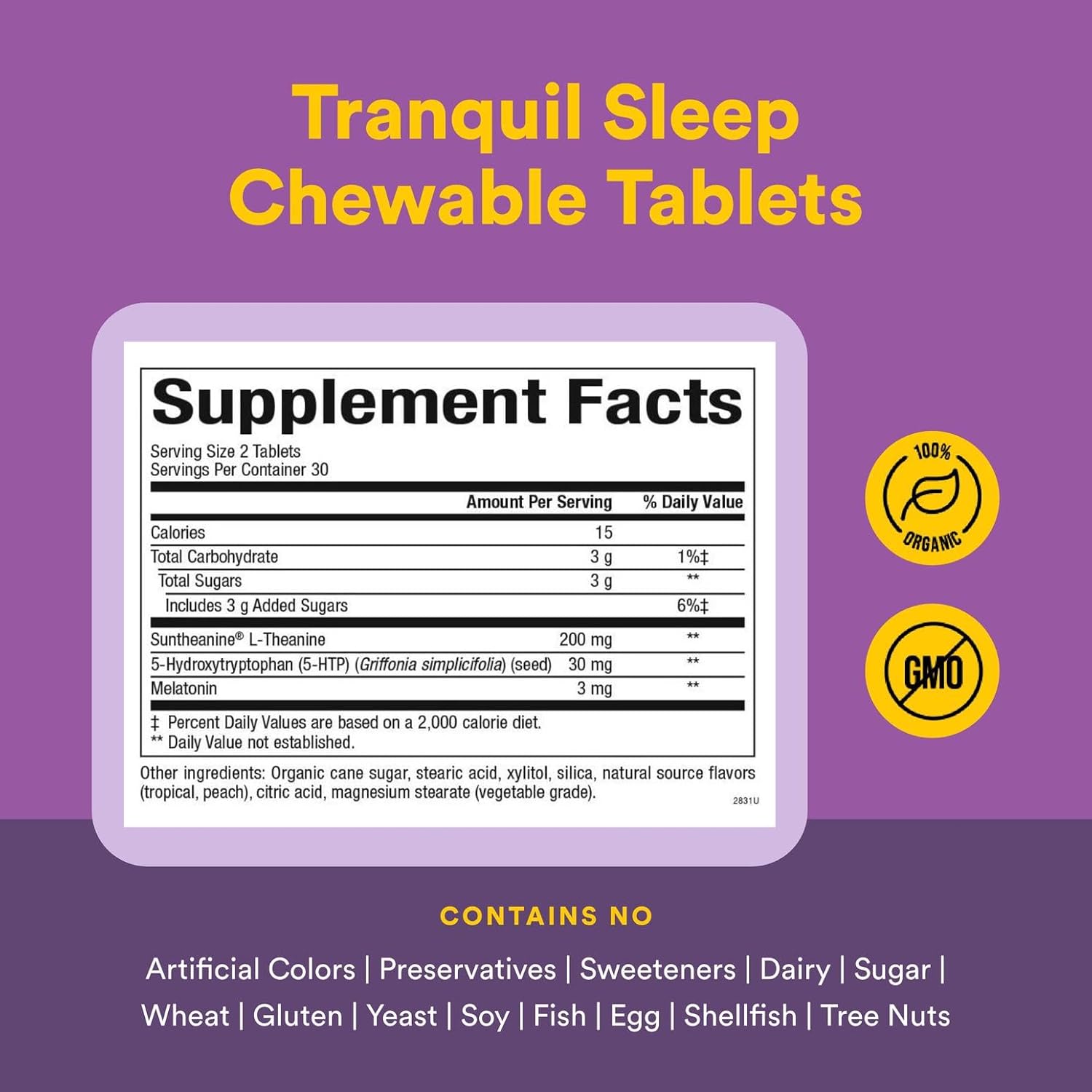 Natural Factors Stress-Relax Tranquil Sleep Chewable, Supports The Full Sleep Cycle, 120 Tablets