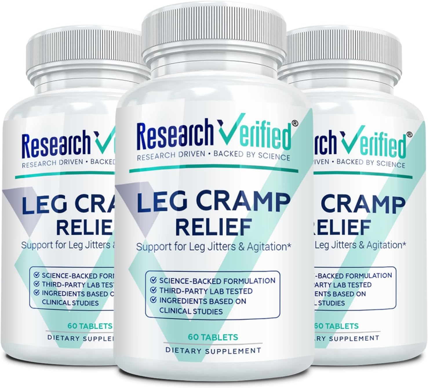 Research Verified Leg Cramps - Magnesium, B Vitamins, Ginger, Chamomile, BioPerine - Circulation Support - Vegan - 180 Capsules, 3 Month Supply