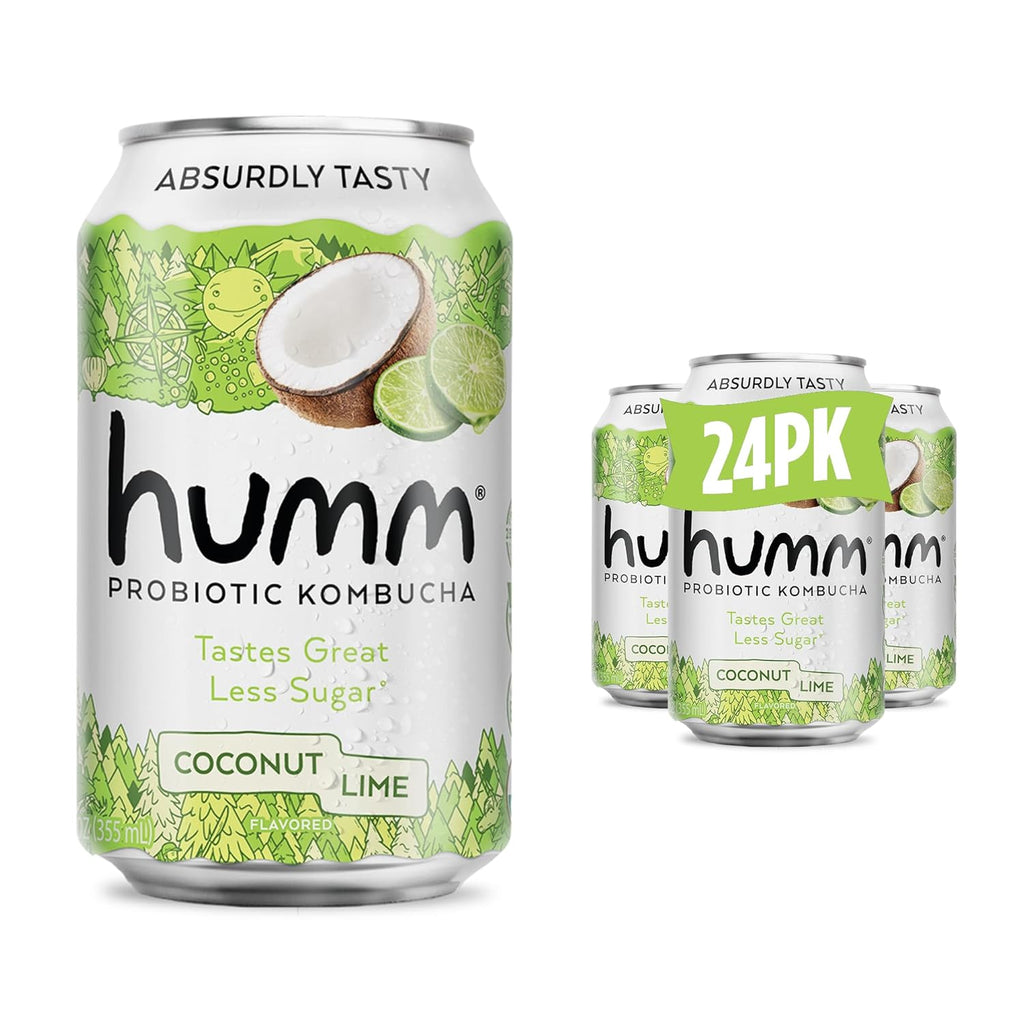 Humm Kombucha Coconut Lime, Organic, Vegan & GMO Free (24 Pack)