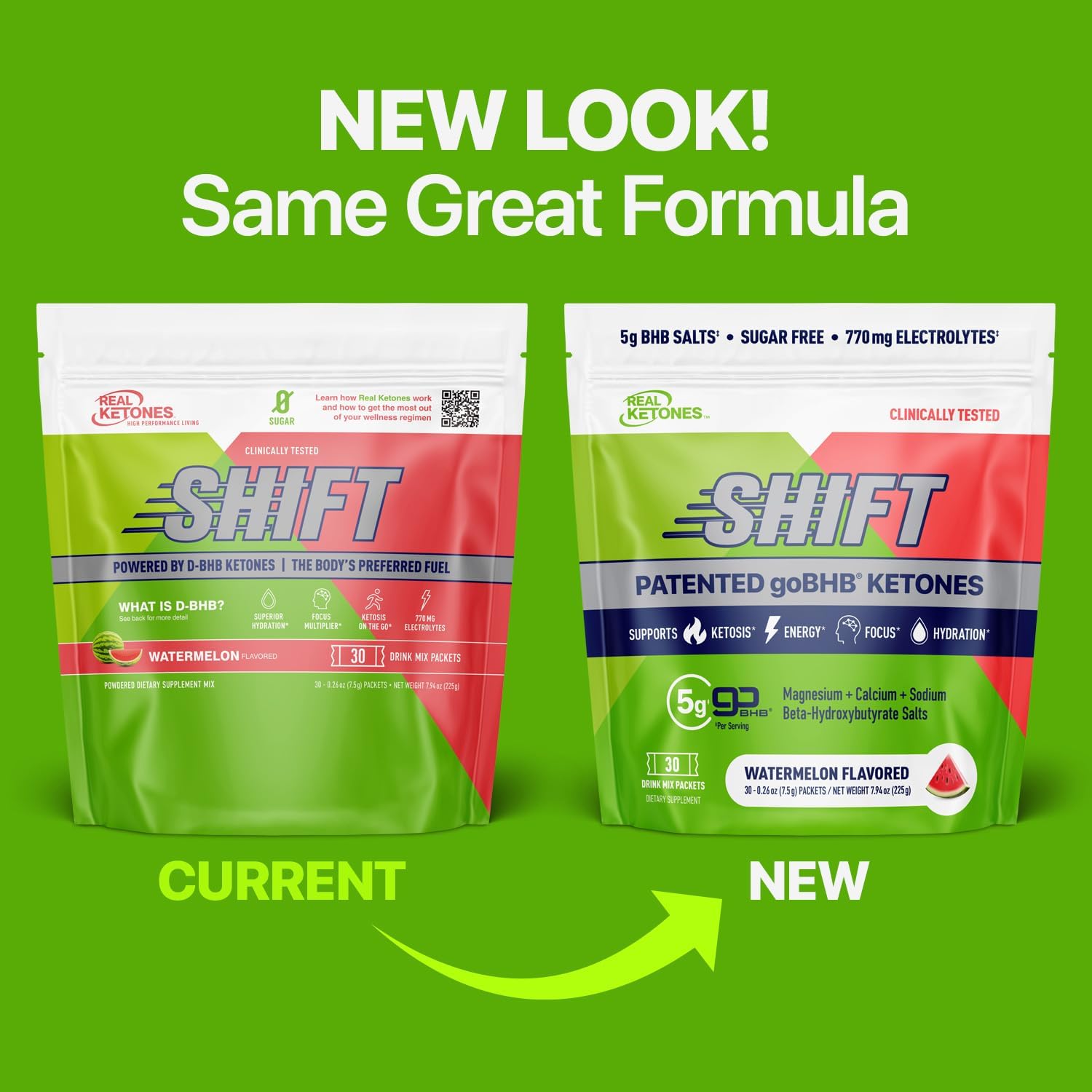 Real Ketones BHB Exogenous Ketones Drink Mix Packets Keto Electrolytes Powder Packets No Sugar with 4 Main Fasting Electrolytes Plus Hydrating Patented Keto BHB - 30 Count Watermelon