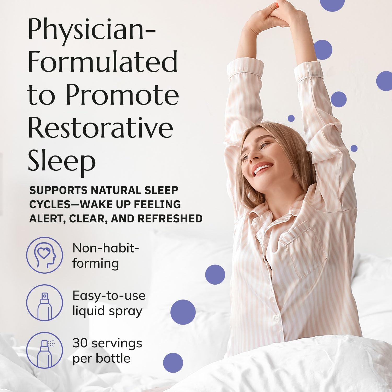 Night Night Liposomal Spray – Non-Habit-Forming Sleep Supplement with Melatonin & GABA - Fast-Absorbing Sleep Spray to Promote Rest, Relaxation & Positive Mood - Allergen-Free & Vegan