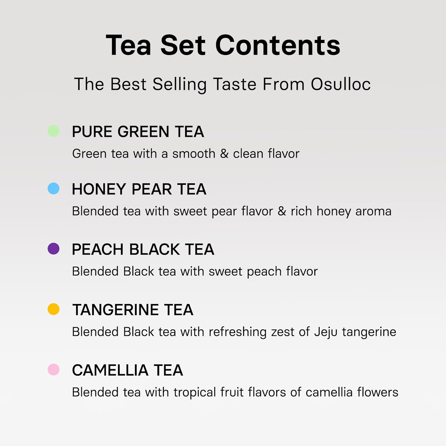 OSULLOC Premium Tea Collection (40 count, 10 flavors x 4 ea), Assorted Tea bag Sampler, Tea Gift sets for Tea lover, Self Care Gift Box, Premium Organic Pure & Blended Tea from Jeju
