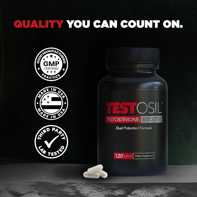 Leading Edge Health Testosil - Testosterone Supplement for Men – 120 Testosterone Booster Capsules with Ashwagandha (KSM 66), & Fenugreek – for Energy, Muscle Health & Vitality Support