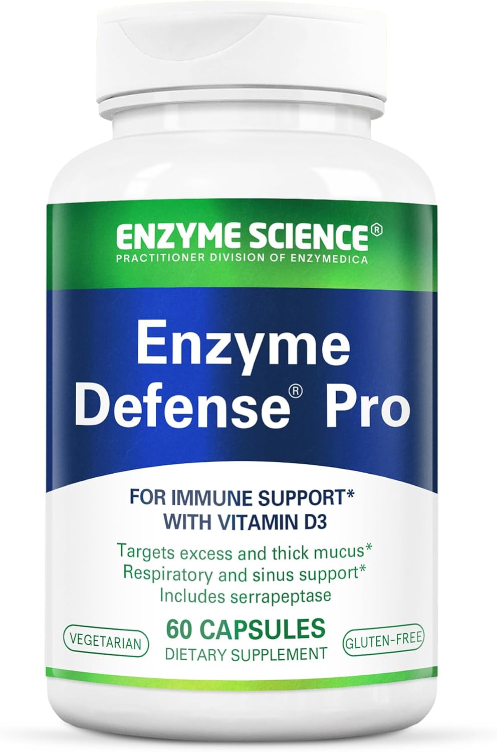 Enzyme Defense Pro, 60 Capsules–Immunity Support Supplement – Formulated with Vitamin D3, L-Lysine, Calcium, and Protease–Enzyme Digestion Support –Immune System