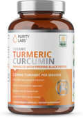 Organic Turmeric Curcumin with Black Pepper Bioperine 2,250 MG/Serving, 95% curcuminoids - Antioxidant Joint Supplement, Muscle & Brain Support - Turmeric Supplement, Non-GMO, Vegetarian, 120 Capsules