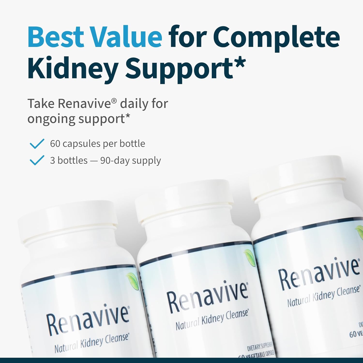 Kidney Cleanse - Premium Kidney Support Supplement with Chanca Piedra Stone Breaker - Supports Natural Cleansing & Urinary Tract Health - 60 Capsules (Pack of 3)