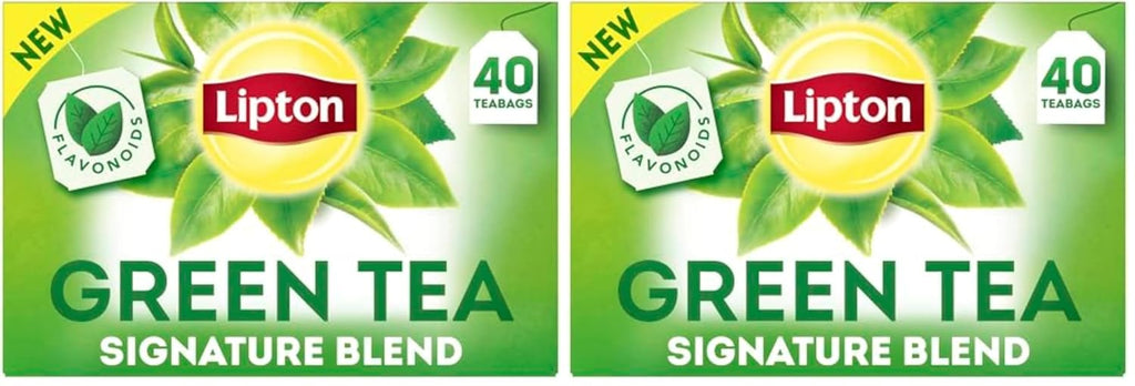 Lipton Green Tea Bags, 40 Count, Pack of 2 | Unsweetened | Contains Caffeine | With Flavonoids